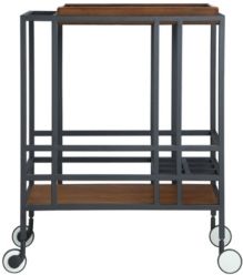 Ron Serving Bar Cart with Metal Frame and Casters