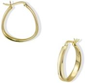 Oblong Contour Hoops in 18k Yellow Gold over Sterling Silver
