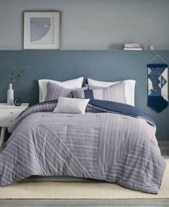 Bergen Stripe 5-Piece Full/Queen Comforter Set Bedding