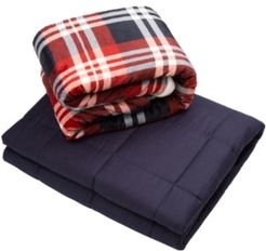 Cotton Shell Quilted Weighted Blanket and Removable Duvet Cover - Twin Bedding