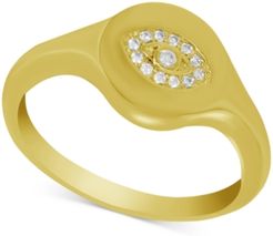Crystal Evil Eye Ring in Gold-Plate