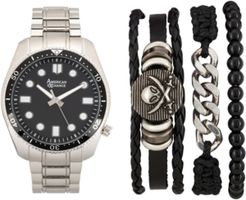 Silver-Tone Bracelet Watch 46mm Gift Set