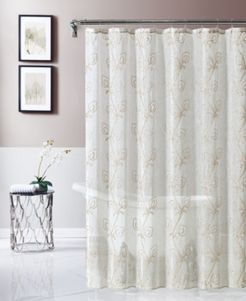 Stella 70" x 72" Chenille Embroidederd Shower Curtain Bedding