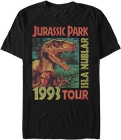 Jurassic Park Men's Isla Nublar 1993 Tour Poster Short Sleeve T-Shirt