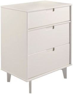 3-Drawer Groove Handle Wood Dresser