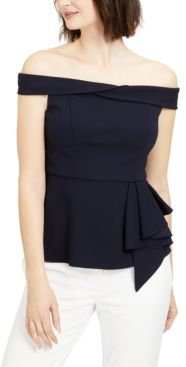 Petite Off-The-Shoulder Peplum Top