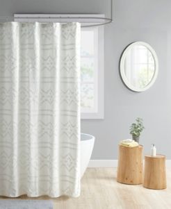 Annie Clipped Jacquard Seersucker Shower Curtain, 72" W x 72" L Bedding