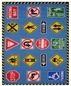 Fun Time Traffic Signs 19" x 29" Area Rug Bedding