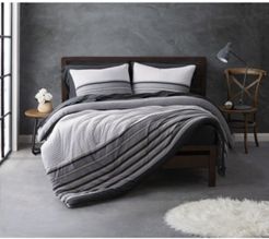 Knit Stripe Jersey Full/Queen Comforter Set Bedding