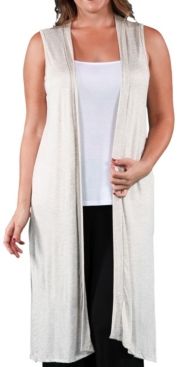 Plus Size Long Cardigan Vest