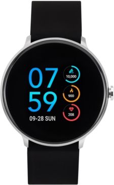 Sport Black Silicone Strap Touchscreen Smart Watch 43.2mm