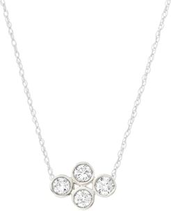 Diamond Bezel Pendant Necklace (1/10 ct. t.w.) in Sterling Silver, 15" + 1" extender