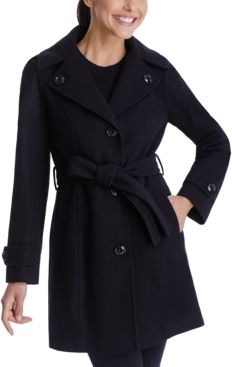 Single-Breasted Belted Hooded Walker Coat