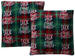 Last Act! Holiday Print Plush 18" Decorative Pillow 2-Pack
