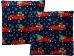 Last Act! Holiday Print Plush 18" Decorative Pillow 2-Pack