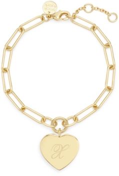 Isabel Initial Heart Gold-Plated Bracelet