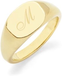 Reagan Initial Signet Gold-Plated Ring