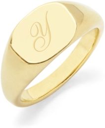 Reagan Initial Signet Gold-Plated Ring
