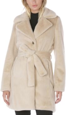 Belted Faux-Fur Coat