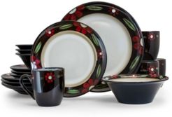 Elama Homestead 16 Piece Luxurious Stoneware Dinnerware Set