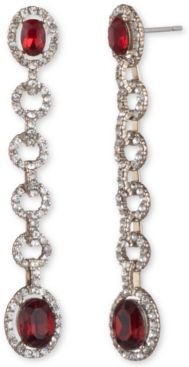 Stone & Crystal Halo Linear Drop Earrings