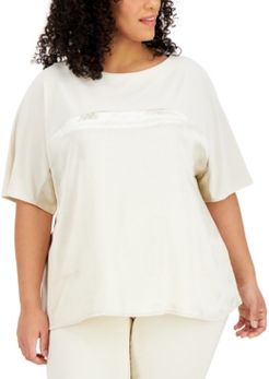 Plus Size Metallic Dolman-Sleeve Top, Created for Macy's