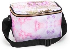 Insulated Pink Marble Lunch Bag