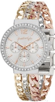 Triple Link Mixed Gold Tone, Silver Tone and Rose Gold Tone Stainless Steel Strap Analog Watch 40mm