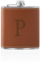 Personalized Leather Flask Set