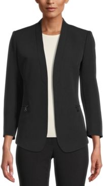 Collarless Open-Front Jacket
