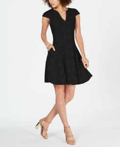 Lasercut Mesh-Inset Dress