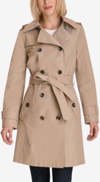 Hooded Double-Breasted Trench Coat