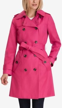 Hooded Double-Breasted Trench Coat