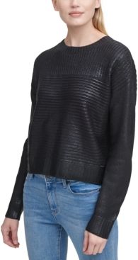 Ribbed Metallic Sweater