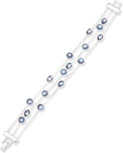 Silver-Tone Blue Stone Flex Bracelet