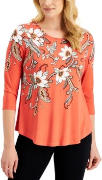 Floral-Print Top, Created for Macy's
