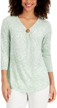Printed Keyhole Top, Created for Macy's
