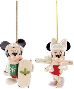 2020 Minnie & Mickey Snow Day Ornament 2-Piece Set