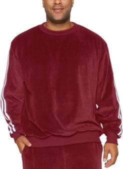 Mvp Collections Men's Big and Tall Velour Stripe Sweatshirt