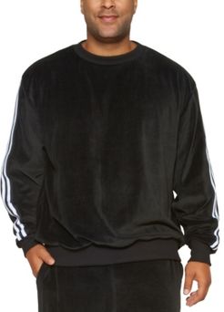 Mvp Collections Men's Big and Tall Velour Stripe Sweatshirt