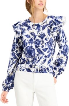 Inc Cotton Ruffled Sweatshirt, Created for Macy's