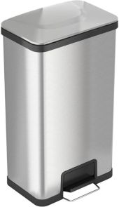 AirStep 18 Gallon Step Trash Can with Deodorizer, Stainless Steel