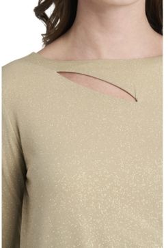 Sparkle Jersey Cutout Top