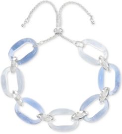 Silver-Tone & Stone Link Slider Bracelet, Created for Macy's