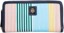 Julia Striped Nylon Zip Wallet, Created for Macy's