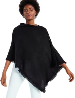 Cashmere Solid Fringe Poncho Sweater, Created for Macy's