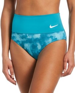 Cloud-Dye High-Waist Bikini Bottoms Women's Swimsuit