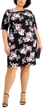 Plus Size Floral-Print Sheath Dress