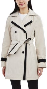Color-Blocked Belted Trench Coat