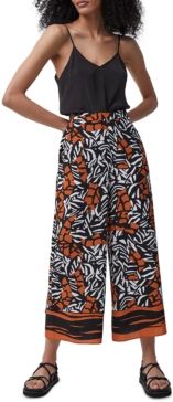 Afara Mixed-Print Draped Culottes